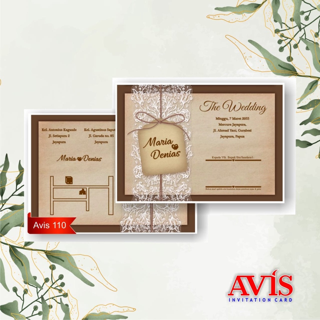 Blanko Undangan Avis Seri 110 Gratis File Setting