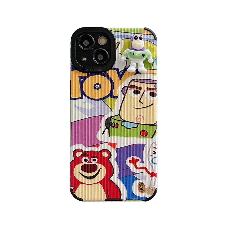 3D Toy Story Alien Monster LOTSO Cartoon Leather SoftCase iP iPhone 7 8 + Plus XS XR 11 12 13 14 Pro Max Casing hp iPhone XR kESING