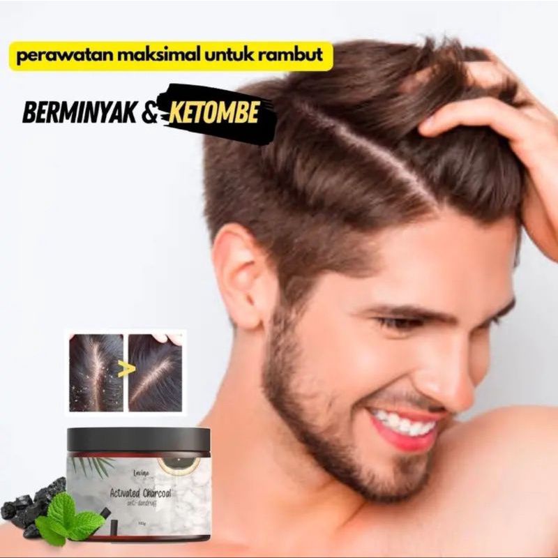 BESS SELLER | Lavine Black Powder Charcoal Hair Powder Anti Dandruff - Atasi Ketombe Rambut