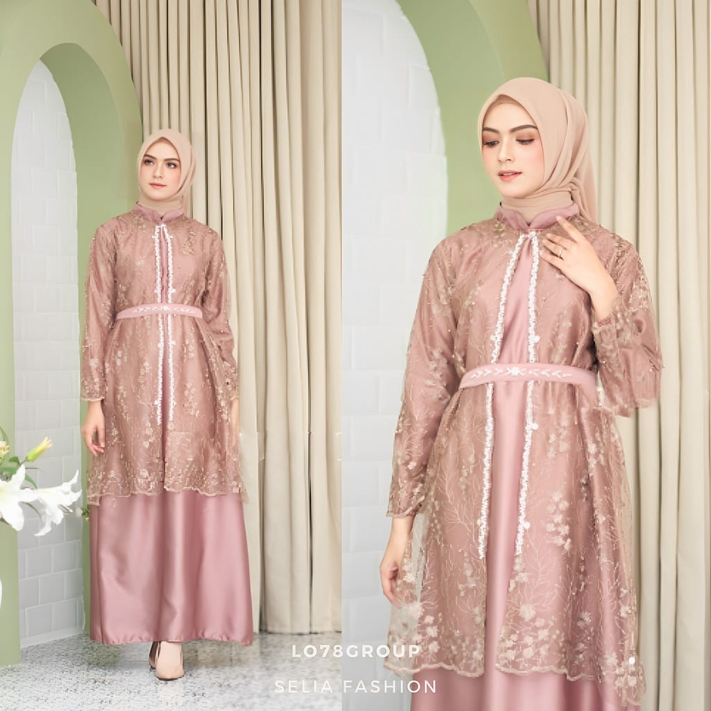 Sartika Dress Aulia 2 in 1 Brokat Premium Dress Brokat Kondangan Dress Tile Kondangan Wedding Dress Gamis Brukat Jumbo xxl Ld 120cm Gamis Brokat Jumbo Gamis 2 look in 1 Gamis Lebaran Gamis Remaja Muslimah Seragaman Pernikahan Outfit Bridesmaid