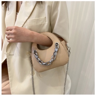 Mini Chain Decor Saddle Bag Crossbody Bag Handbag 10016