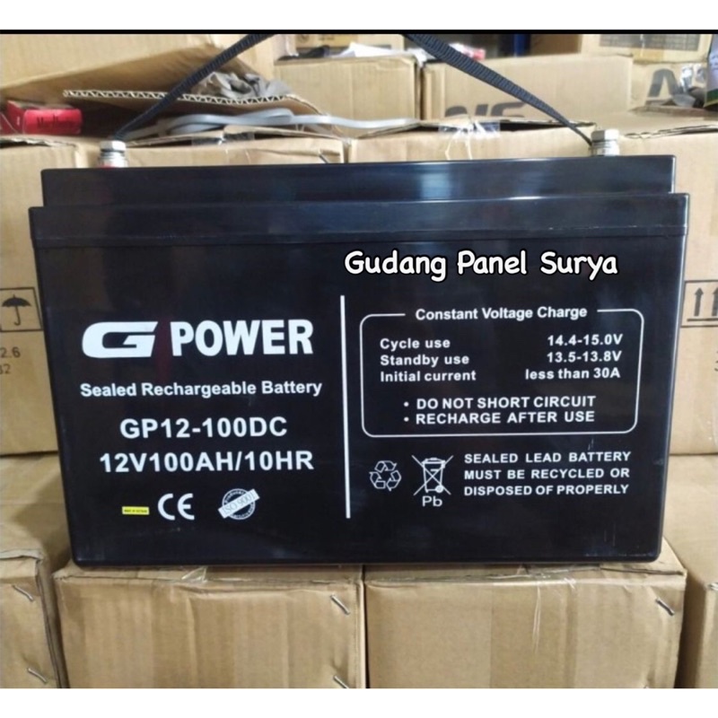 Aki G Power 12V 100AH Battery Baterai GPower 12V 100AH GP 12-100DC