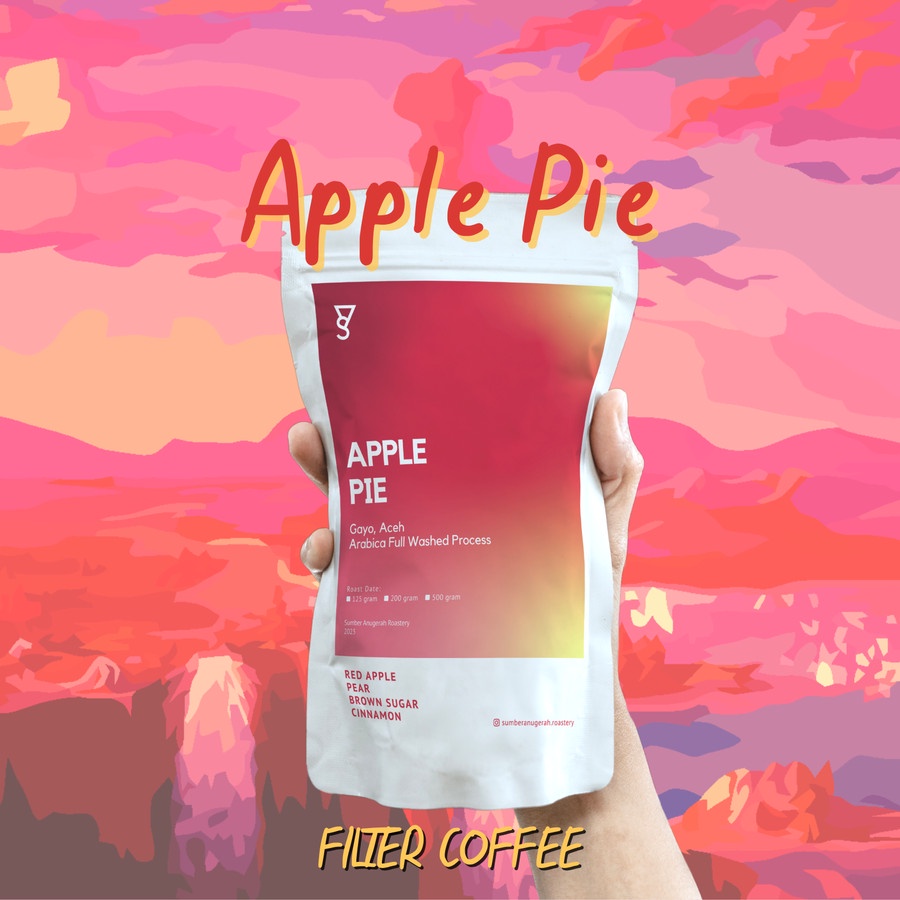 

Apple Pie Gayo Arabica Full Washed Process 125gr - Roasted Beans Biji Kopi Manual Brew Arabika - Sumber Anugerah Roastery