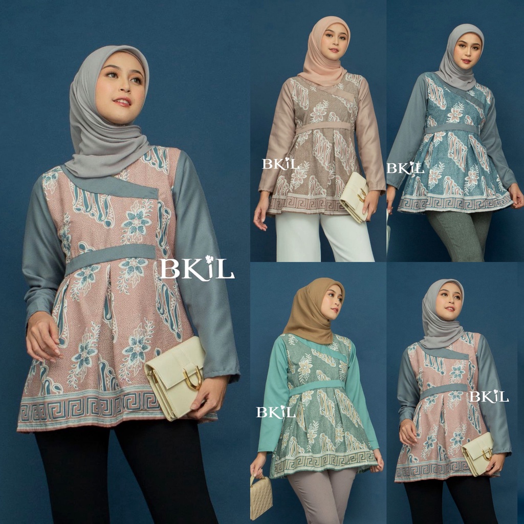 Baju Batik Wanita Modern Atasan Blouse Batik Kerja Wanita Kantor