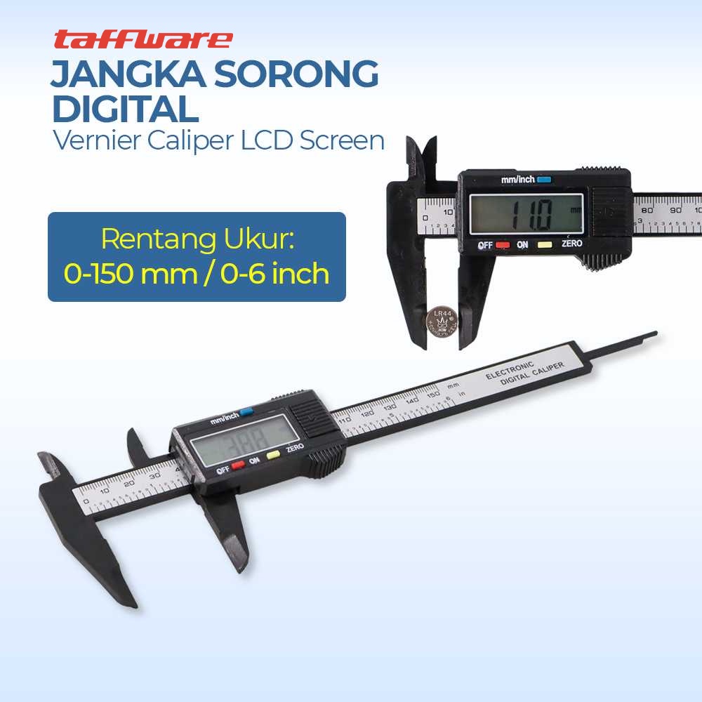 Jangka Sorong Digital Vernier Caliper with LCD Screen - Black