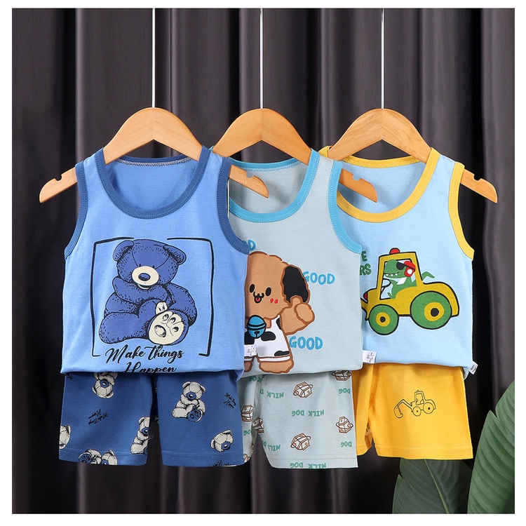 BAJU STELAN ANAK BAYI Perempuan Laki-laki SINGLET Kutung Bahan Berkualitas