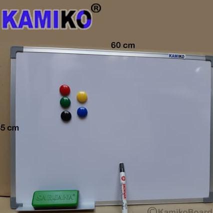 

Whiteboard Kamiko 45 x 60 cm Gantung - Spidol Hitam - Magnet - Hapusan