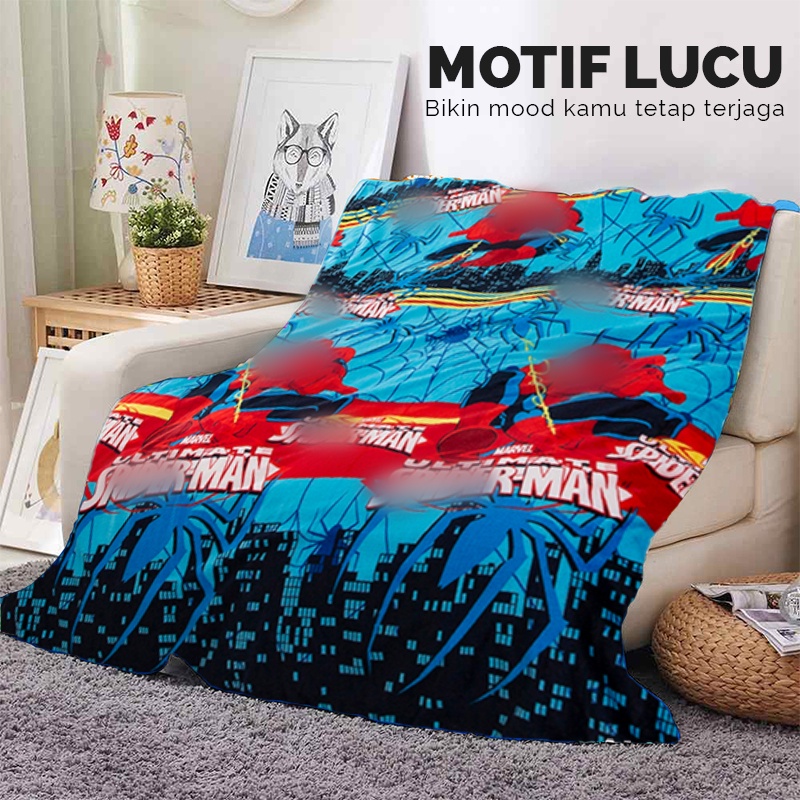 Selimut Karakter Lembut Motif Size 125x175cm Polyester Tebal Halus Perlengkapan Kamar Tidur Import - HK300 - Comforthomes