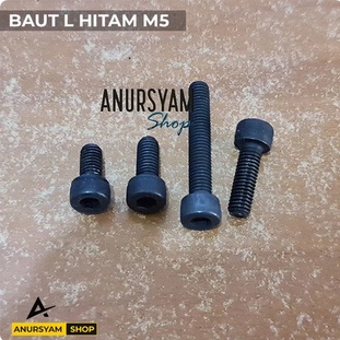 Baut L 5 x 20, 30 Hitam | Baut L M5 Hitam | Baut M5