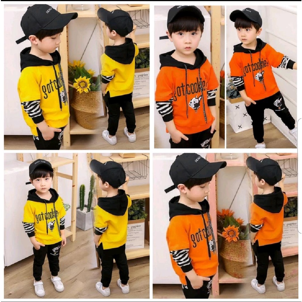 SETELAN ANAK LAKI&quot;/SETELAN HOODIE LENGAN PANJANG CELANA PANJANG/ UNTUK ANAK USIA 6 BULAN SAMPAI 4 TAHUN/COD