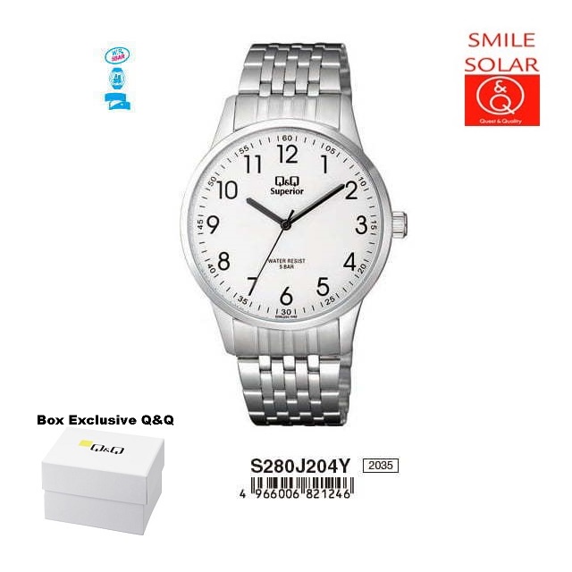 Jam Tangan Pria Business Casual Rantai Stainless Steel Analog Original Q&amp;Q QnQ QQ S280 S280J Series