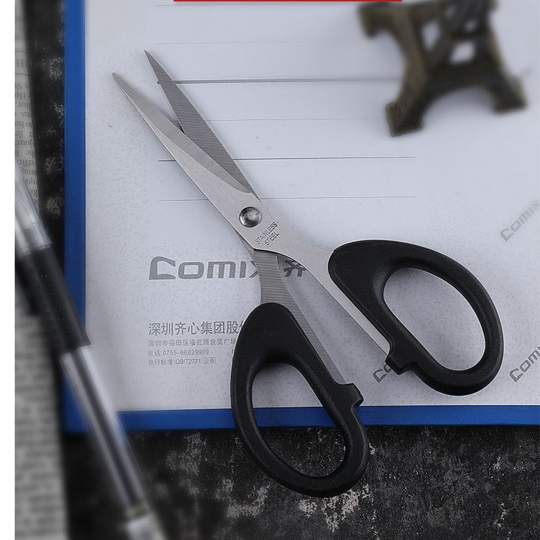 GUNTING KERTAS SEDANG KANTOR LHP 165 LADY POP OFFICE SCISSORS GAGANG HITAM STAINLESS STEEL KUALITAS BAGUS MURAH SUPER TAJAM COD