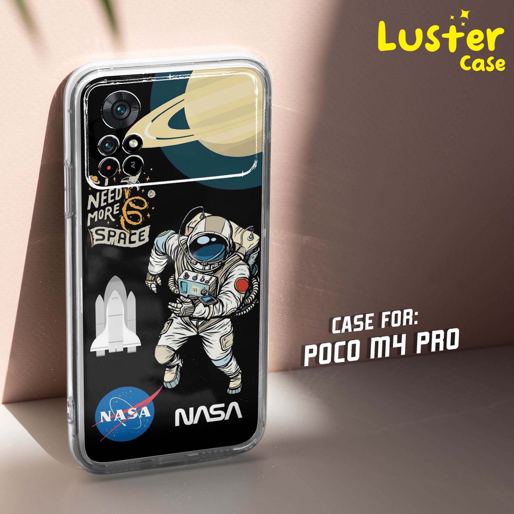 Clear Case POCO M4 PRO F3 X3 GT X3 X3 PRO X3 NFC [ Nasa Moon ] Casing Hp Aesthetic Kesing Hp Karakte