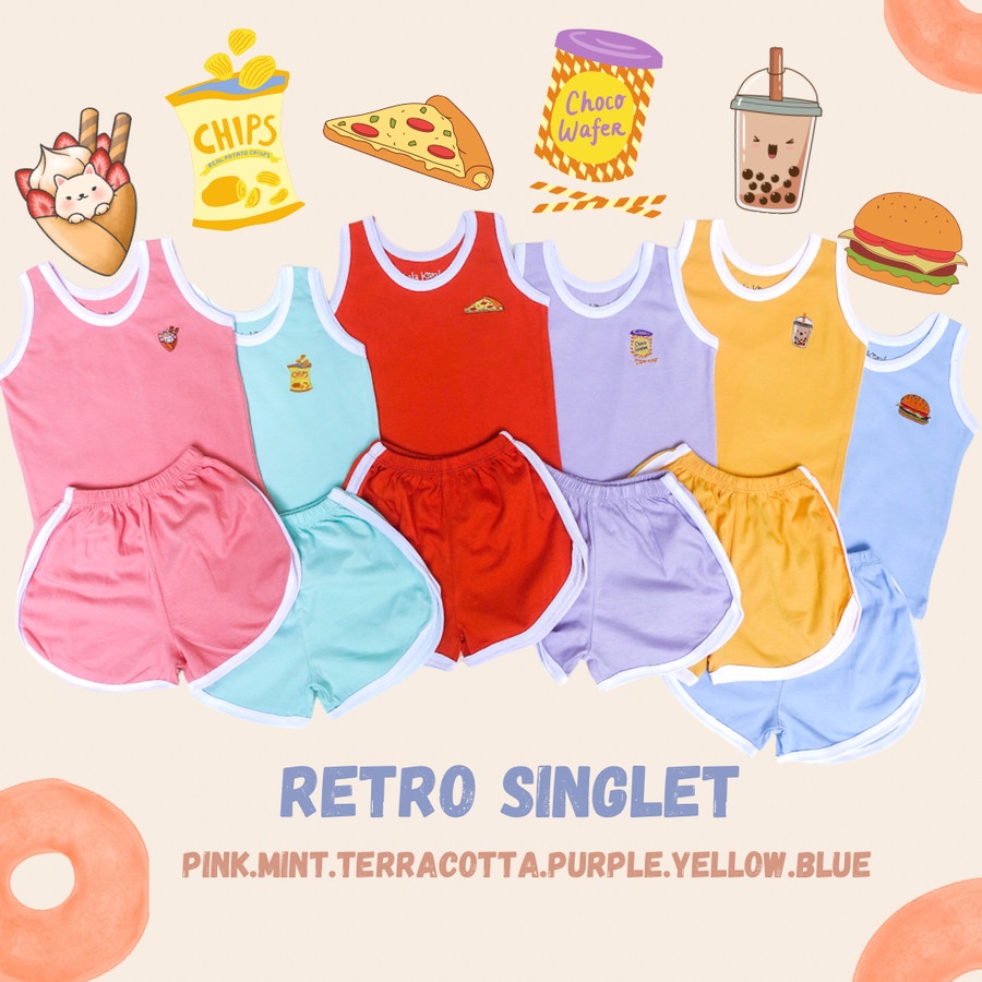 LALA KOALA Retro Singlet Set - Setelan Kutung Unisex