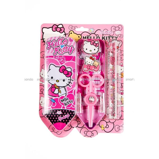 

STUDY SET/PAKET ALAT TULIS SET HELLO KITTY PINK XD-2203 .