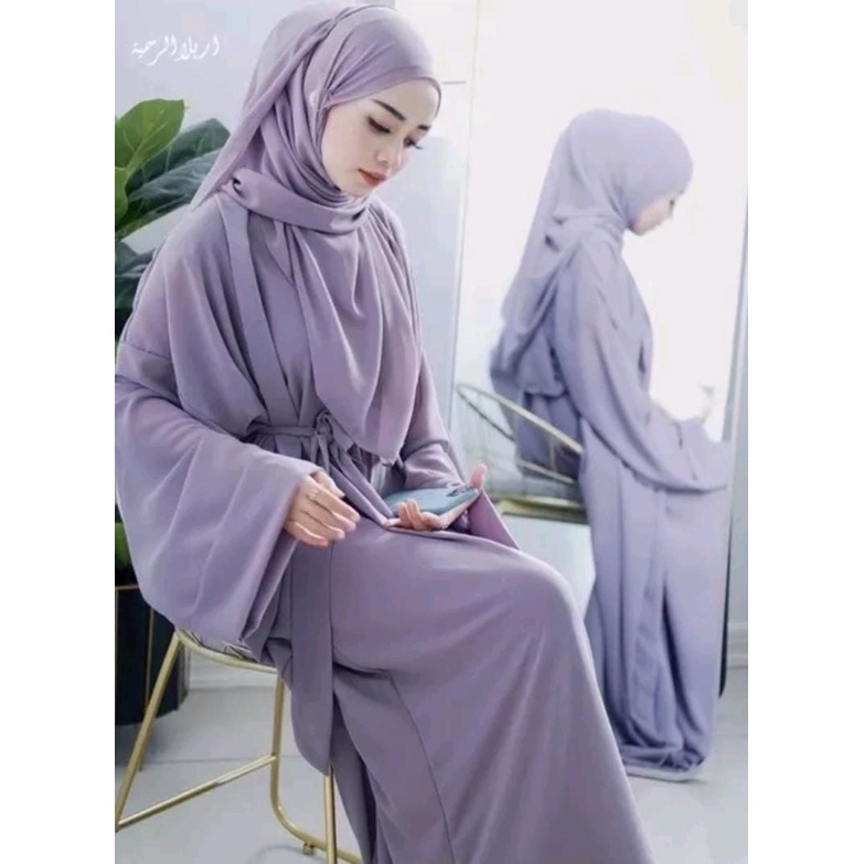 Abaya turki salamah 2IN1 inner plus outer  terbaru kekinian // allsize bahan ceruty babydoll (7)