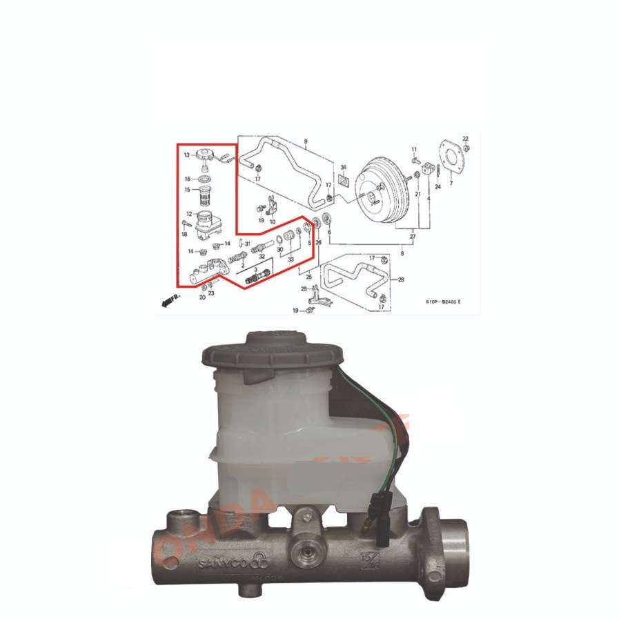 Aveiro shop - master sentral rem honda crv gen1 2000 2001 master sentral rem honda crv old 2000 2001