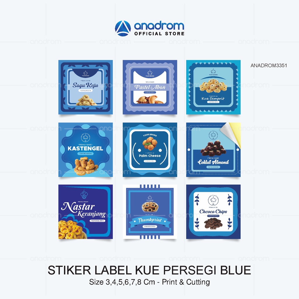 

Stiker Label Kue Persegi Blue | Sticker Label Kue Kering | Anadrom 3351