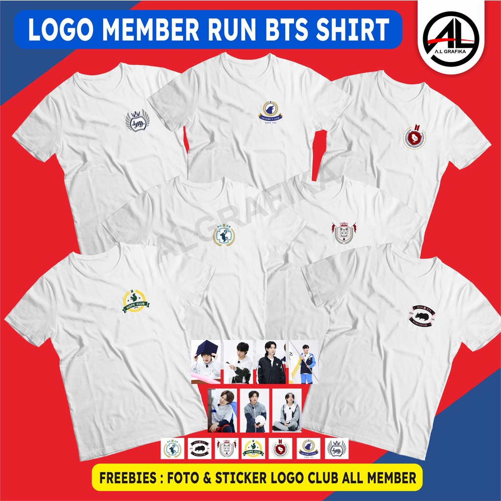 KAOS BTS LOGO BAJU MEMBER BTS RUN BTS KPOP TAEHYUNG JUNGKOOK JIMIN JIN JHOPE ARMY BANGTAN
