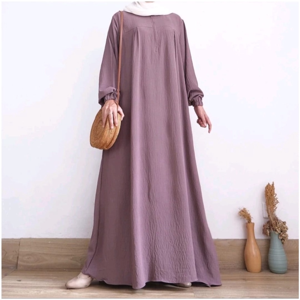 Gamis crinkle premium airflow | tamara dress | fashion muslim syari | MAURA DRESS