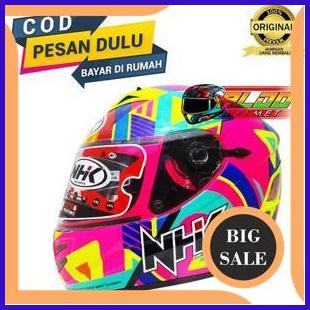 last stok PROMO NHK TERMINATOR MOTIF FLUO PIGMNET PINK ORIGINAL HELM FULL FACE SNI TERMURAH 140ZZ3