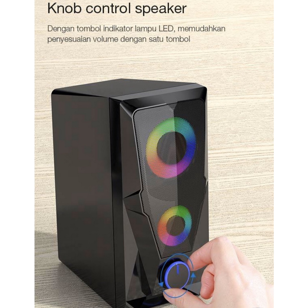 Speaker Robot RS200 Gaming (USB) Original Speker piker Musik karaoke Nada bass Robot Portable