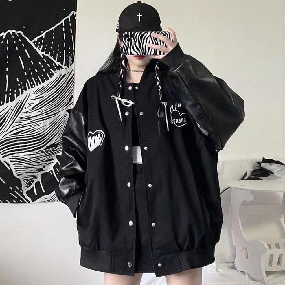 LARKERTS BASEBALL JAKET VARSITY OVERSIZE - JAKET VARSITY WANITA OVERSIZE - JAKET BASEBALL OVERSIZE R