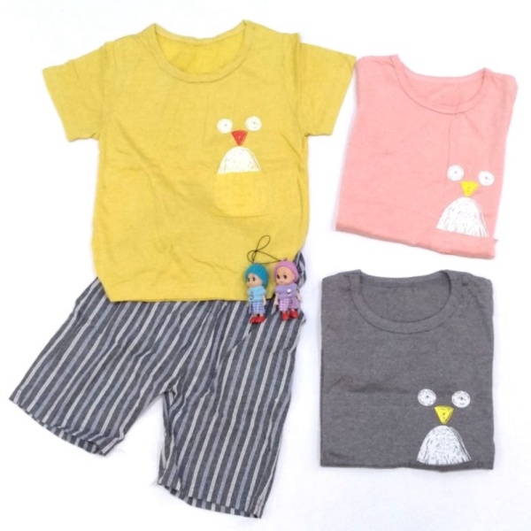 Unik Setelan Baju Anak Bayi Cowok / Laki-Laki Burung Import 2 bln - 3 th Berkualitas