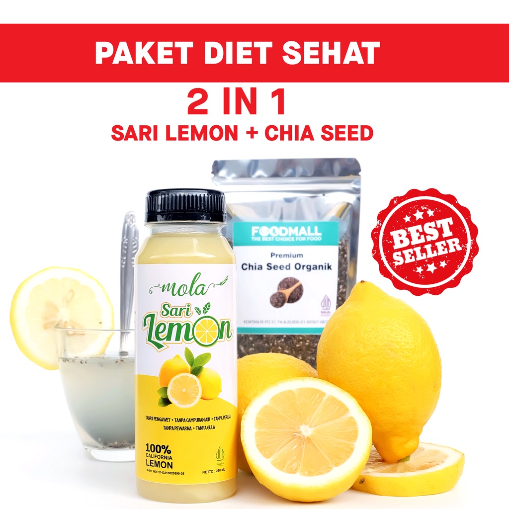 Paket Diet Sehat 2 in 1 Chia Seed &amp; Sari Lemon