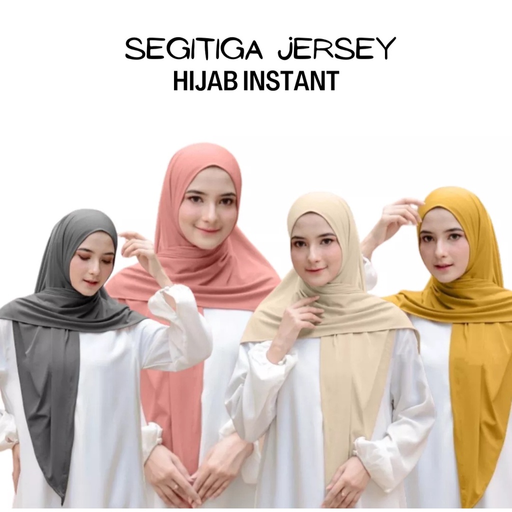 Hijab Instan Segitiga Jersey | Jilbab Segitiga Instan Jersey | Kerudung Segitiga Instan Jersey Premi