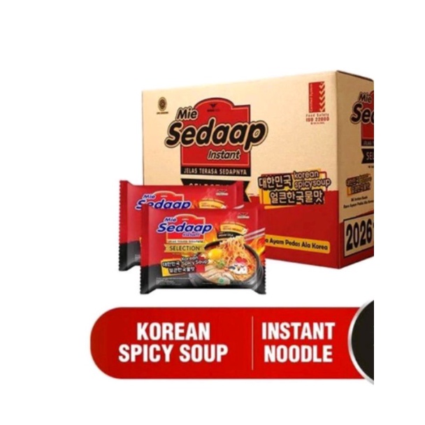 1 DUS - Sedap Sedaap Mie Instan Selection Korean Spicy Soup Karton Isi 40 Pcs