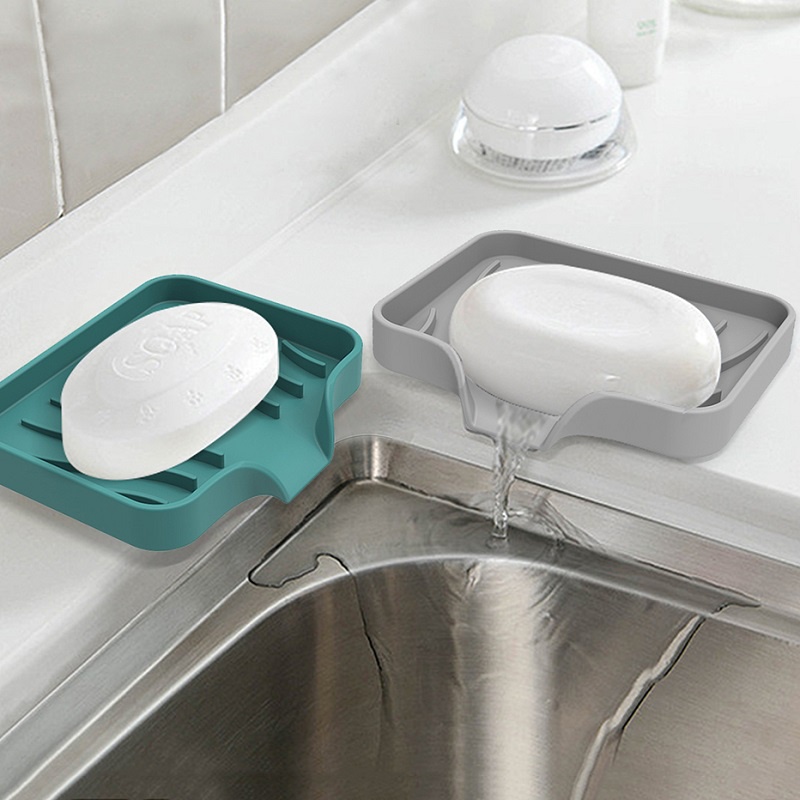 Holder Sabun Kitchen Soap, Sponge Drain Rack Bahan Silikon Ukuran 25.4x13.2cm / 12x10cm Untuk Dapur Kamar Mandi