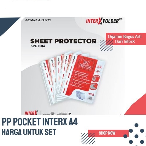 Interx Sheet Protector Pockets A4 - Inter X Folder(isi 10 pcs)