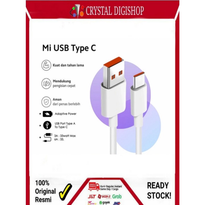 Xiaomi Mi Kabel Data Charger USB A to TYPE C 1M