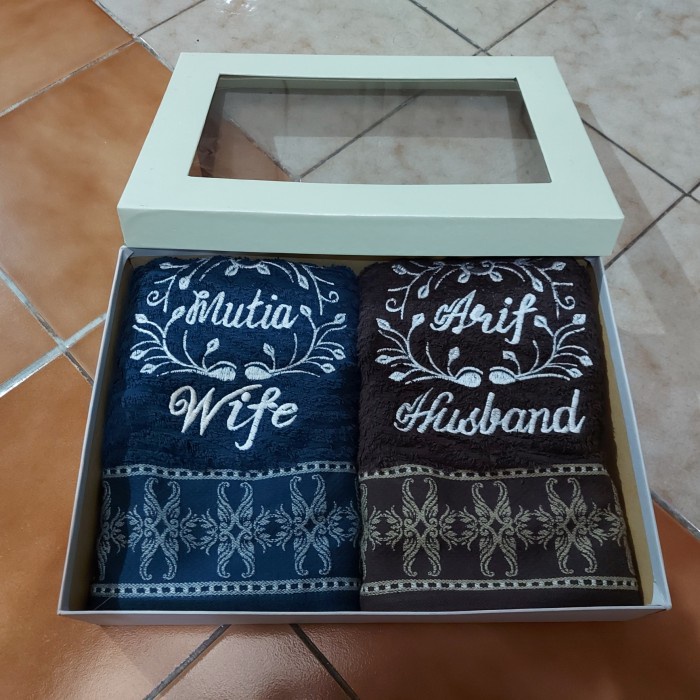 Terlaris Handuk Couple Terry Palmer 50100 + Bordir + Box