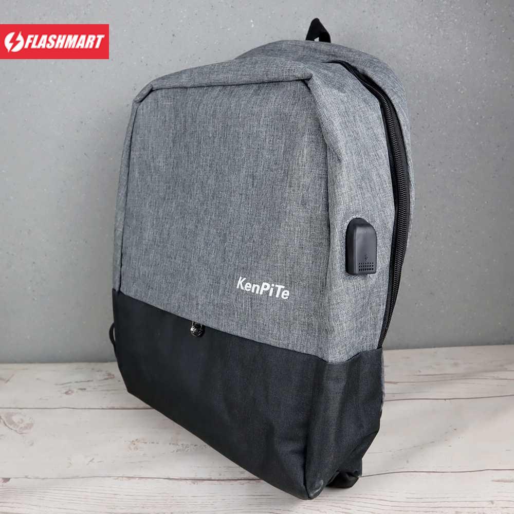 Flashmart Tas Ransel Laptop Backpack dengan USB Charger Port - F7221