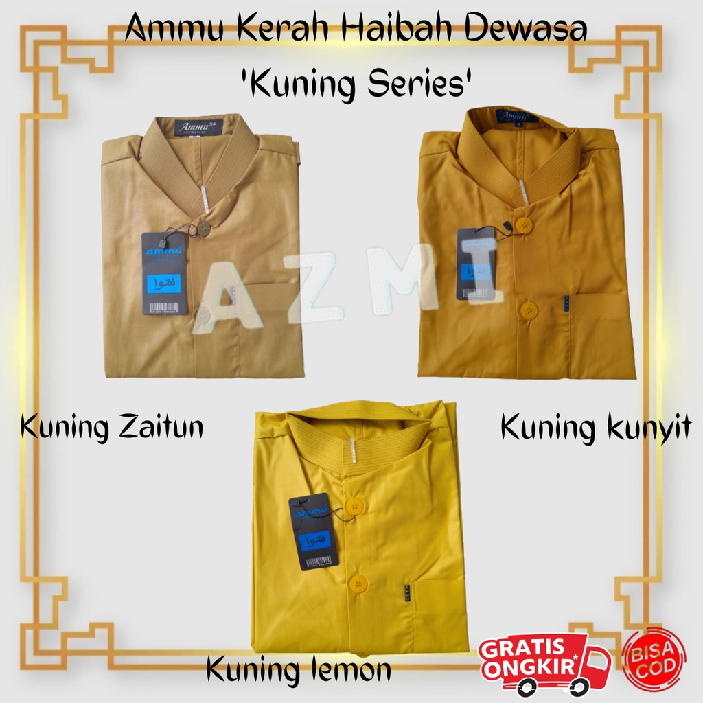 Promo Baju Koko Ammu Dewasa Original Kuning Lemon Termurah !!!