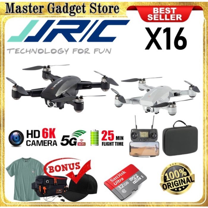 Rc Drone JJRC X16 5G Wifi GPS Drone Foldable FPV 6K Camera Quadcopter