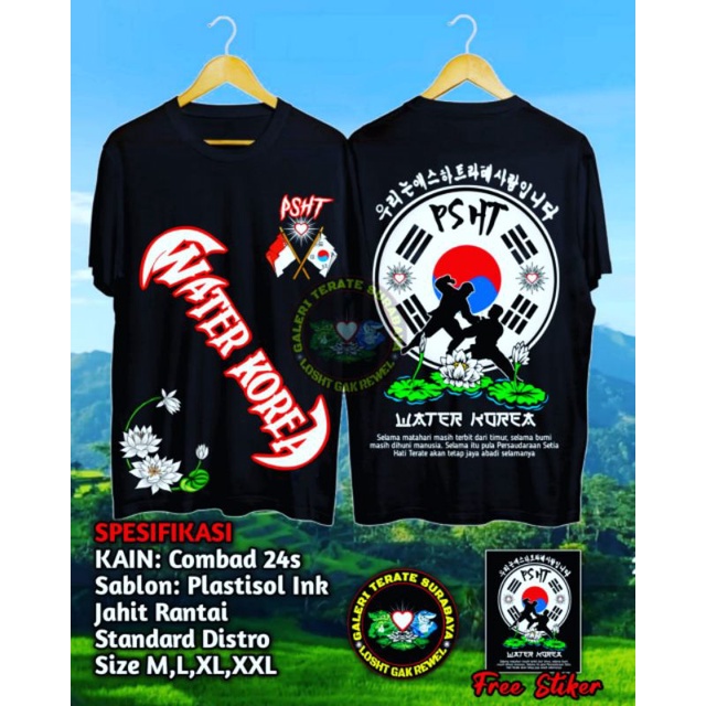 KAOS PSHT WATER KOREA KAOS PERSAUDARAAN SETIA HATI TERATE DISTRO KAOS DISTRO PSHT KEREN TERBARU