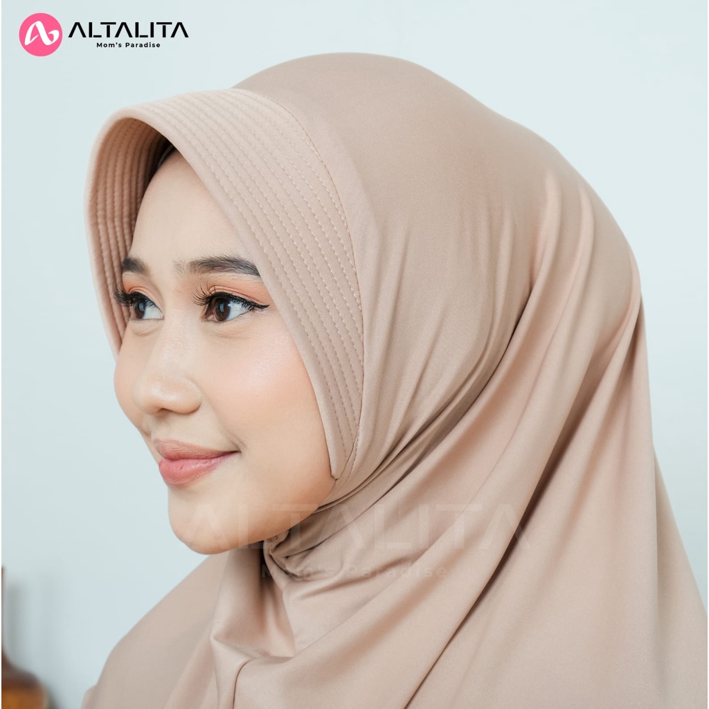 Altalita - Kerudung Instan Sporty Bahan Jersey Premium Terbaru | Hijab Bergo Jersey Krudung Instan Polos Olahraga Volly Senam | Jilbab Bergo Instan Jersey Sekolah Panjang Menutup Dada