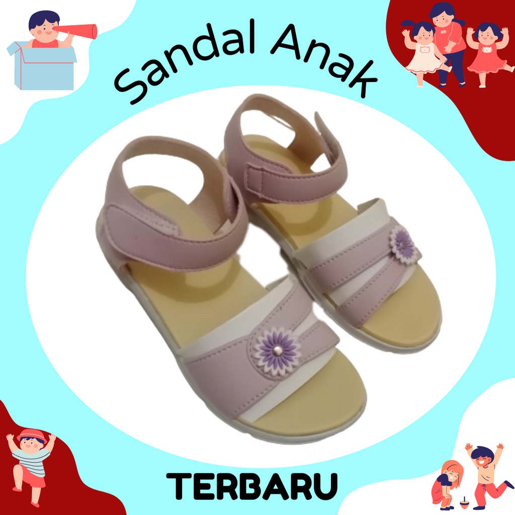 Sandal Anak motif Bunga Terbaru | Sandal Selop 5 Tahun