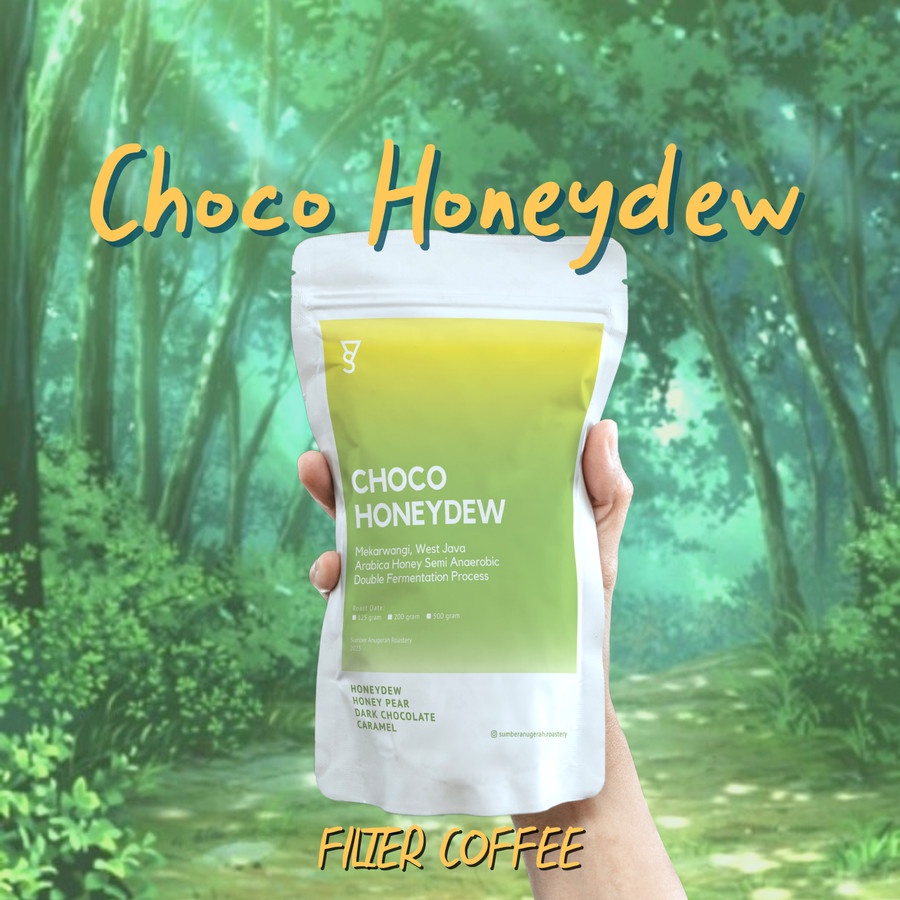 

Choco Honeydew Mekarwangi Arabica Honey Semi Anaerobic Double Fermentation Process 125gr - Roasted Beans Biji Kopi Manual Brew Arabika - Sumber Anugerah Roastery