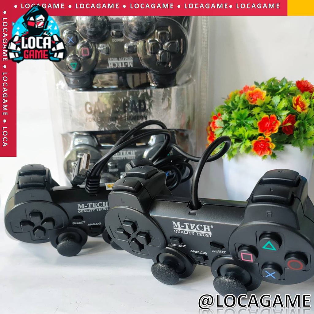 GAMEPAD SINGLE DOUBLE USB STIK STICK PC/LAPTOP/JOYSTIK HITAM MERK M-TECH