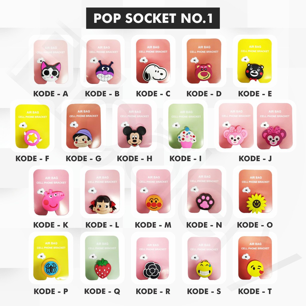 FYGALERY POP SOCKET 3D KARAKTER CARTOON CUTE POPSOCKET PVC MOTIF POP SOCKET MURAH  IMPORT