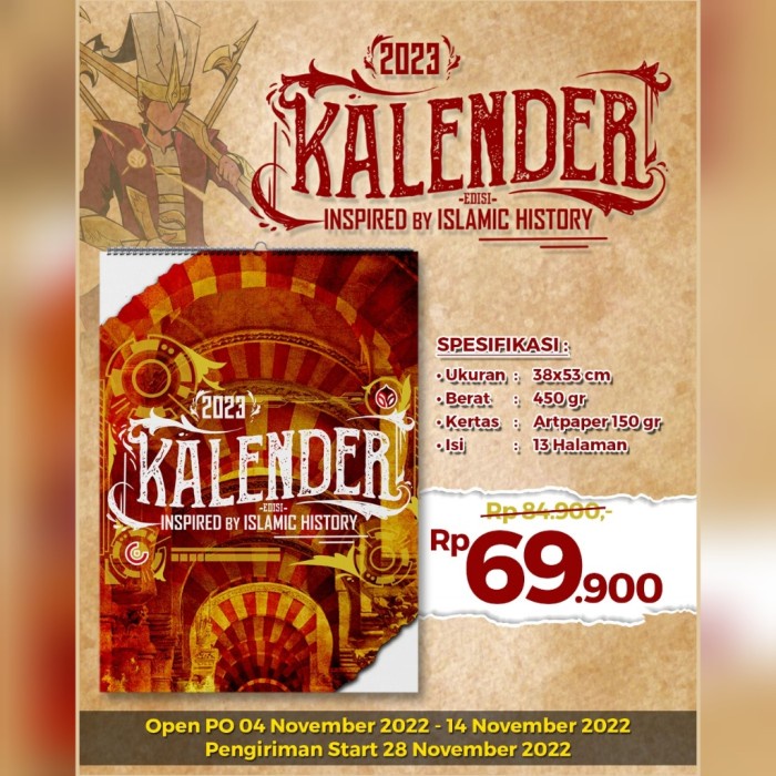 

Kalender Dinding 2023 Edisi Inspired By Islamic History Sejarah Islam Star Seller