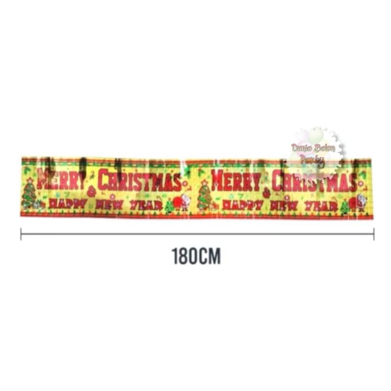Banner Garland Merry Christmas Happy New Year Hiasan Dekorasi Natal