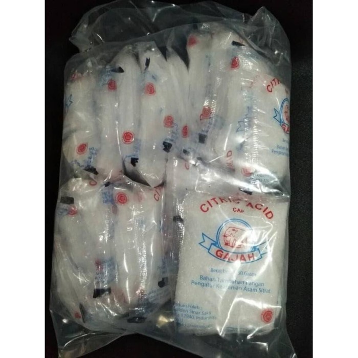 

citrun acid cap gajah 1 pak 20 sachet X 50gr