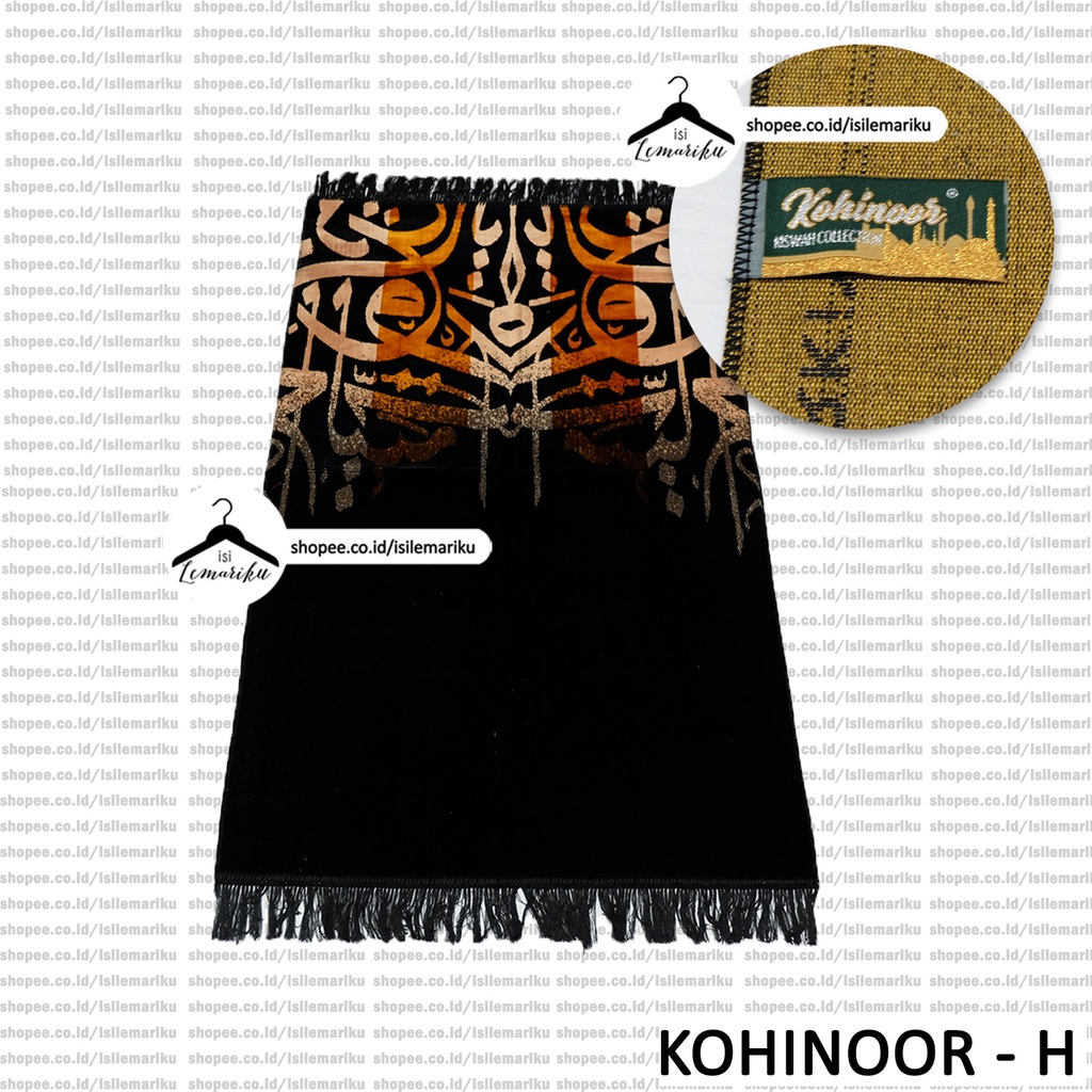 Sajadah Tebal KOHINOOR KISWAH BLACK Exclusive 65x110cm