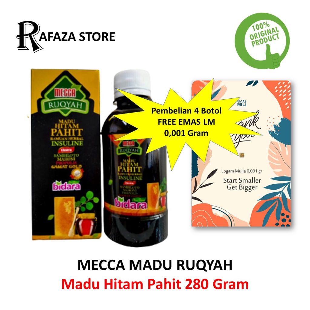 

Madu Hitam Pahit Ruqyah Mecca 280 Gram