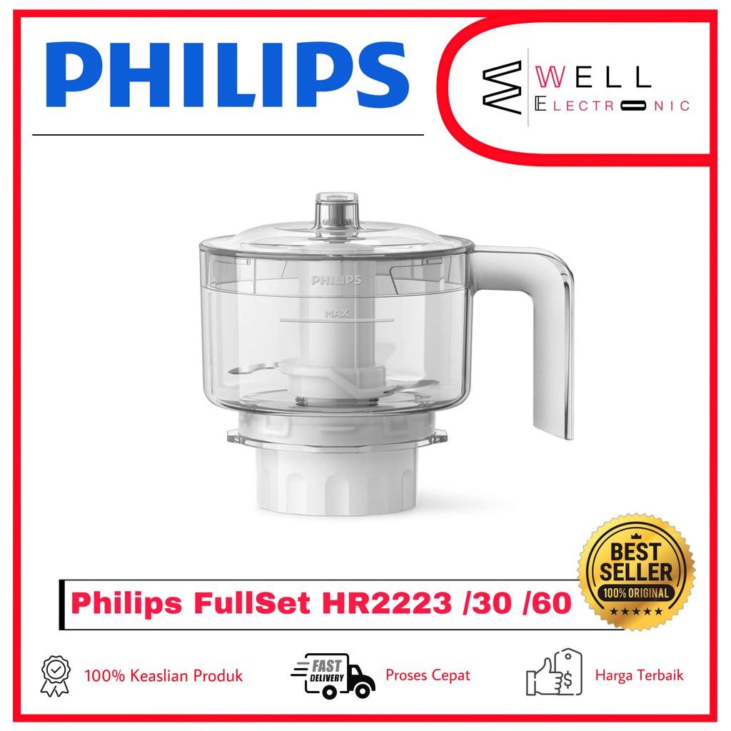 BLENDER PHILIPS PLASTIK HR2223/60 MISTY BLUE HR 2223 GARASI RESMI 2 TAHUN